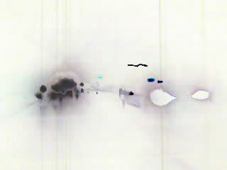 enigmatic picture - cluster of car headlights negativised